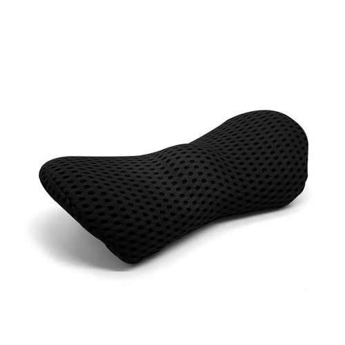 Black ergonomic memory foam lumbar support cushion featuring a breathable 3D mesh cover by Marnify
