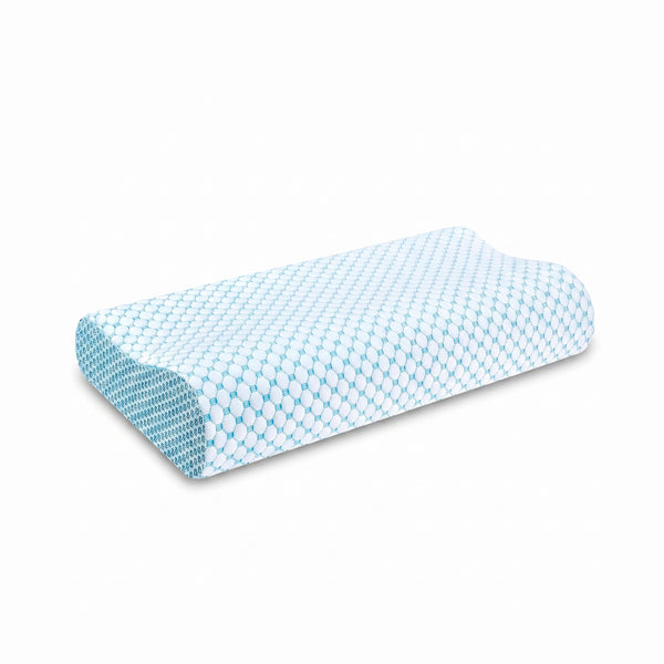 Dual-Height Ergonomic Contour Memory Foam Pillow - White