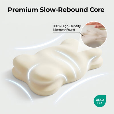 Large Ergonomic Cloud Contour Memory Foam Pillow - Grey
