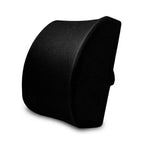 Black ergonomic memory foam lumbar support cushion featuring a breathable 3D mesh cover by Marnify